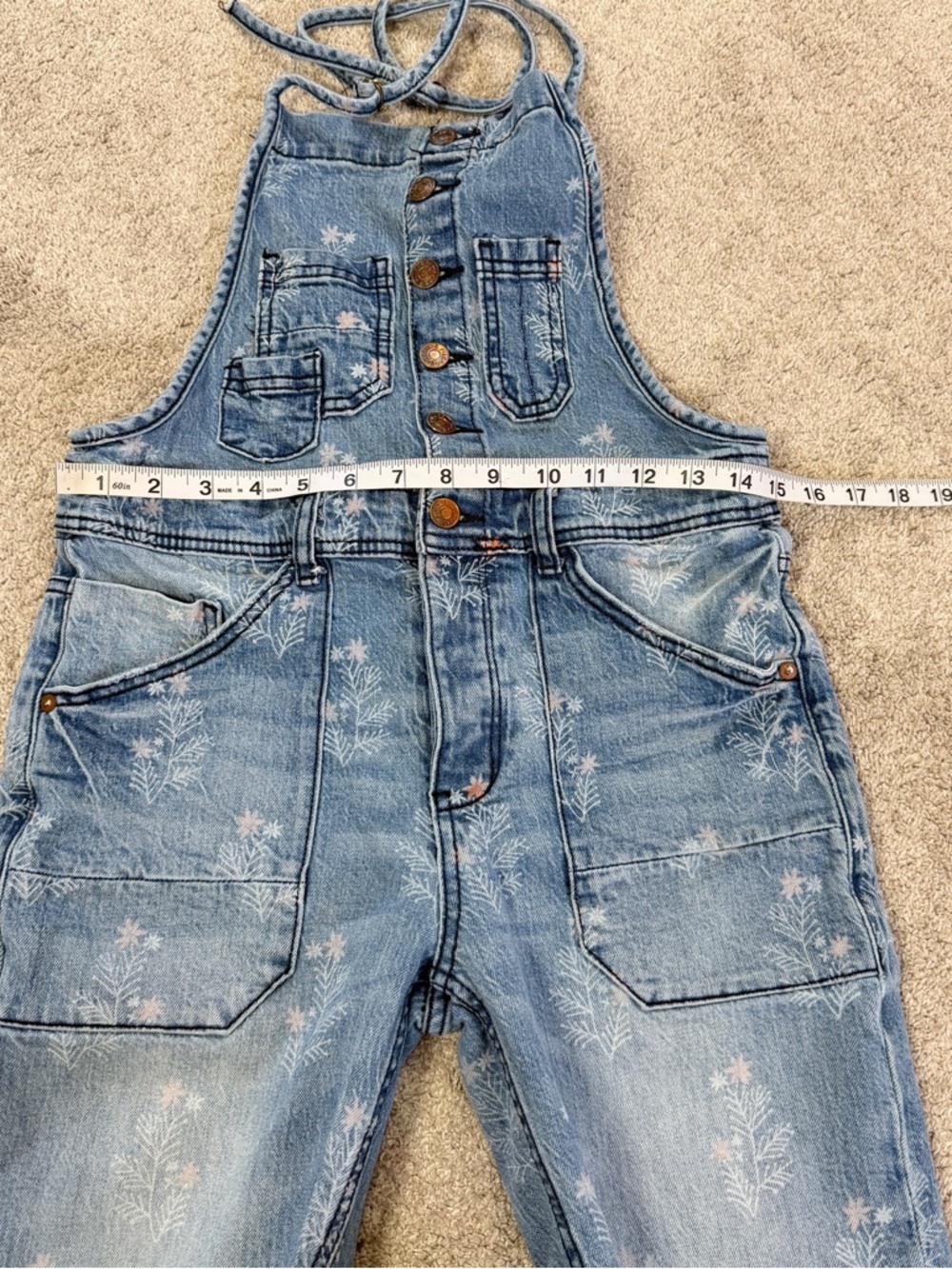 Pilcro Light Blue Distressed Denim Overalls Jumpsuit - Picture 11 of 16